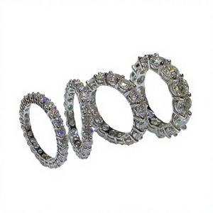 Bagues d'éternité Adodo Luxury 9 Fashion Fine en moissanite colorée VVS1 GRA de 4 mm, bijoux en argent sterling 925 - Product Image 2