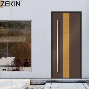 Porte d'entrée intérieure en alliage d'aluminium Zekin Heat Insulation Postmodern Style As2047 pour maison, meilleur prix - Product Image 1