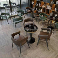 Chaise en métal de style rétro, cercle, cabine, café et chaises, restauration rapide, meubles pour restaurant, ensemble table à manger