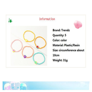 Trendz Simple wholesale colorful fruit charm safety size Bracelet for children - Product Image 2