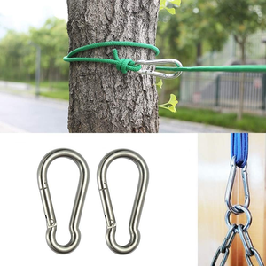 Mùa Xuân Snap móc Carabiner 304 thép không gỉ Heavy Duty Carabiners Clip thép không gỉ mùa xuân Snaps móc Carabiners ngoài trời - Product Image 4