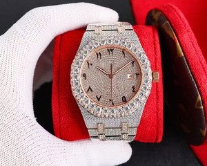 Orologio di Lusso Automatico Meccanico in Ottone con Diamanti Moissanite VVS Colore D, Cronografo Designer Hip Hop Subacqueo all'Ingrosso - Product Image 3