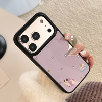 Coque de téléphone plaquée or violet motif dessin animé pour Apple 17 Pro Max, support magnétique chat chien, compatible iPhone 15 et iPhone 14.