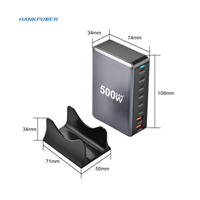 Chargeur USB C 600W Station de charge 8 ports PD 140W 100W Type C Station de charge rapide GaN Hub Station de charge multiple pour ordinateur portable