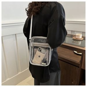 Cross-border Transparent PVC One-<b>shoulder</b> Women's Messenger <b>Bag</b> Simple Waterproof Portable <b>Small</b> square <b>Bag</b> with Customized logo - Product Image 6