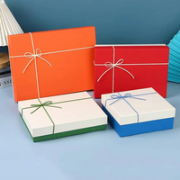 Boîte rectangulaire en carton ondulé avec poignée, taille et couleur personnalisables, imprimée avec un motif, pour cadeaux d'anniversaire, foulards, souvenirs, rangement vide