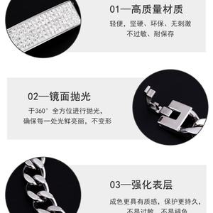 กำไลข้อมือแฟชั่นสไตล์ฮิปฮอปแบบคิวบาสำหรับผู้หญิงและผู้ชาย ประดับด้วยเพชรคิวบิกเซอร์โคเนีย เครื่องประดับแฟชั่น กำไลข้อมือทันสมัย - Product Image 5