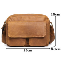 Bolso de Hombro de Cuero Genuino Personalizado para Hombre, Bolso de Mensajero Moderno Transfronterizo, Diseño Casual, Gran Capacidad, Cierre de Poliéster