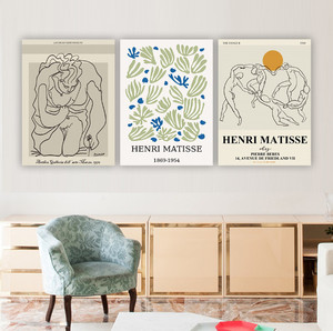 Affiches sur toile bohèmes personnalisées modernes, style <span class=keywords><strong>Matisse</strong></span>, portrait linéaire, art mural sur toile, peinture pour la décoration murale <span class=keywords><strong>de</strong></span> la chambre à coucher - Product Image 3