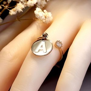 Anello Aperto Regolabile con Lettera dell'Alfabeto, Anello Personalizzato con Iniziale per Donne - Product Image 3