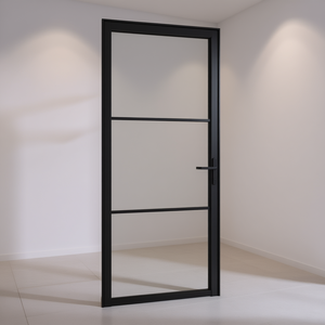 Porte intérieure en verre noir 32,7 x 79,3 Modèle D0100H5XMKT Design minimaliste Isolation acoustique - Product Image 2