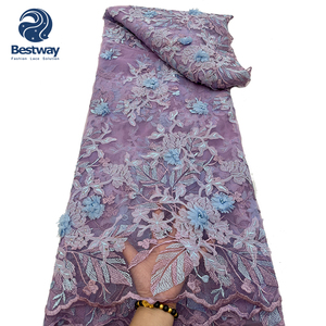 Bestway 3d fiori ricamati con perline <span class=keywords><strong>Tulle</strong></span> netto tessuto di pizzo - Product Image 3
