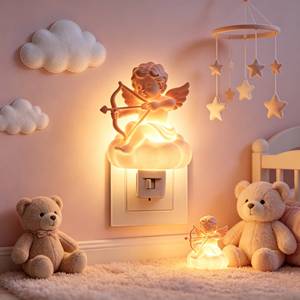 โคมไฟ LED รูปนางฟ้าคิวปิดสุดโรแมนติก ของขวัญวาเลนไทน์ ไฟตกแต่งแฟนซี ตกแต่งห้องนอน แสงนุ่มนวล วัสดุซิลิโคน - Product Image 2