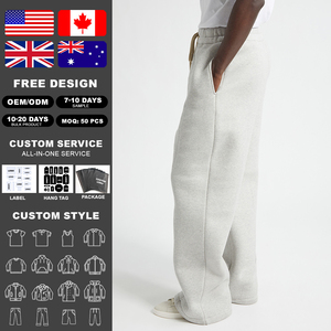 KIingSen High Quality Winter Half Zip Oversized Streetwear Hoodie Pants <b>Set</b> Breathable Baggy Cotton/Polyester <b>Knitted</b> 400g - Product Image 2