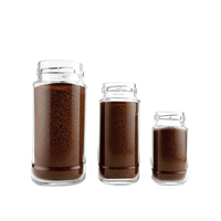 Vente en gros de boîtes à café en verre hermétiques carrées de 200ml 400ml 800ml bocal en verre scellé sous vide pour l'emballage du café