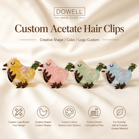 Pince à cheveux DOWELL en acétate écologique 8,1 cm, design unique et original, accessoires capillaires personnalisables avec logo et couleur, pour coiffure
