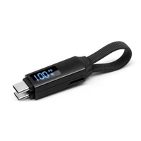 Mini Cable USB para Llavero, 3 en 1, Cable de Carga Magnético con Pantalla LED, Cargador Rápido PD de 100W, Cable OTG de Aleación de Aluminio para Todos los Teléfonos