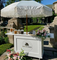 Chariot à café pour mariage avec bar lumineux LED, chariot à bonbons personnalisé avec logo, chariot de mariage en acrylique, décoration d'événements intérieurs et extérieurs