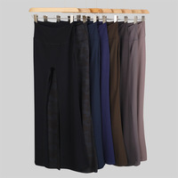 Pantalon de yoga évasé taille haute pour femme en polyester/nylon, séchage rapide, anti-transpiration, taille élastique, logo personnalisé OEM/ODM, MOQ 1 pièce