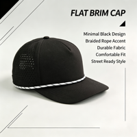 Casquette de baseball légère noire respirante perforée au laser, anti-humidité, à visière incurvée pour la gym