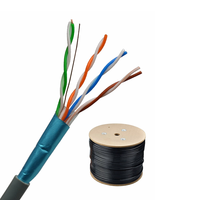 Alta velocidad Ftp Cat5e 305m 1000ft One Box 4pr 24awg Foil Blindado CCA COBRE HCCA Pass Flukee test 150MHz Lan Cable de red