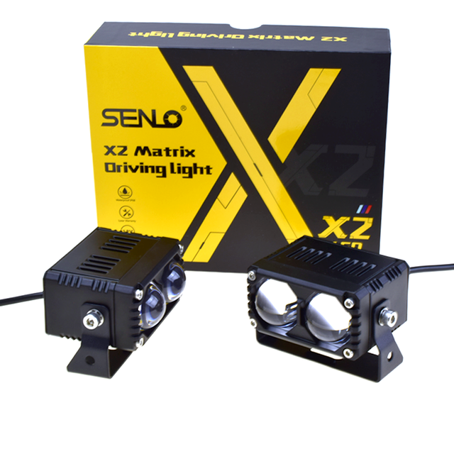 Senlo Led Fog Driving Light Dual Color Motorcycle Spotlight Headlight High Low Beam Mini Driving Light for Motorcycle Led Light