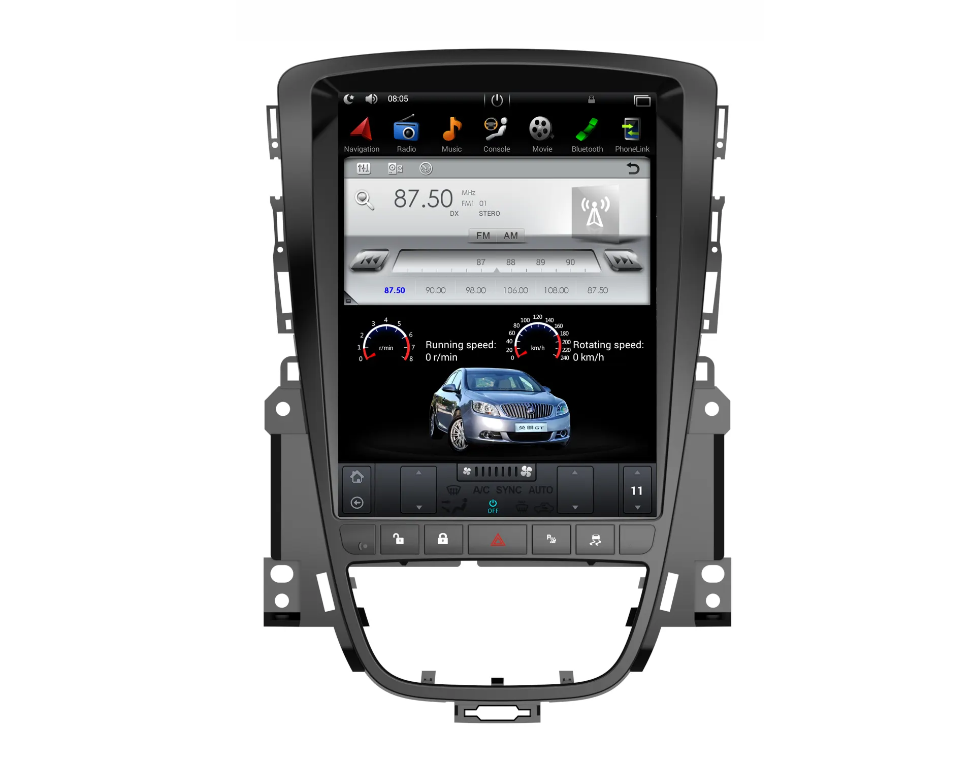 Autoradio-System mit vertikaler Leinwand OEM Individuelles Navigations-Multimedia-Stereo für Buick Excelle