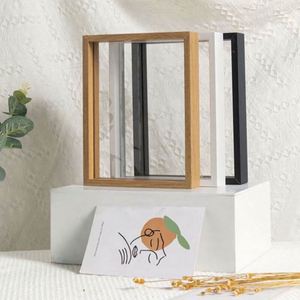 Cadre photo vintage en bois acrylique INS Cadre d'affichage magnétique pour herbier de mariage nordique Présentoir pour carte photo Déco de table - Product Image 3