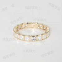 LOZRUNVE Bijoux pour femmes en argent sterling 925 Bague de mariage Lunette de luxe Bague d'éternité carrée coupe princesse