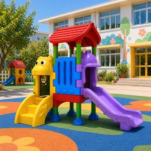 Parco Giochi Commerciale per Bambini MONLE PLAY Testato per la Sicurezza, con Doppio Scivolo e Ponte per Asili e Cortili Scolastici - Product Image 1