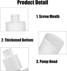 Packaging Luxury 100ml 120ml 150ml Frost Glass Bottle <b>Gold</b> Cap Plastic Pump for Lotion Skin Care Serum High Quality Thick Based - Product Image 3