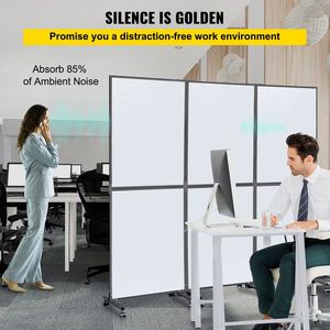 แผ่นกั้นห้องอะคูสติก72 "x 66" แผ่นกั้นสำหรับสำนักงาน3แพ็ค - Product Image 3