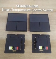 Système d'automatisation intelligent SEXANKA KNX, panneau de commutation mural à bouton-poussoir en aluminium à 6 interrupteurs, contrôle de la température