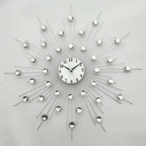 Rose Gold Acrylic Modern Metal Wall <b>Clock</b> Wall <b>Clock</b> Featuring Star Burst - Product Image 6