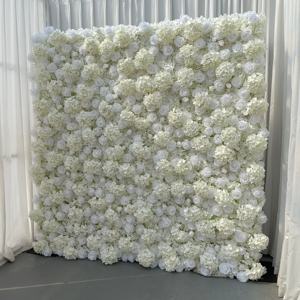 UP002 بيع بالجملة حرير اصطناعي زهرة وردية لوحة الحائط لفة 5d زهرة خلفية جدار 8 قدم × 8 قدم - Product Image 4