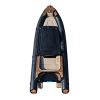 Yacht de sport électrique de luxe CE HAHOA RIB760, coque rigide gonflable, double coque en V profond, plancher en fibre de verre, acier plastique, pêche