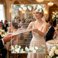 Invitations de mariage élégantes en acrylique transparent de 7 pouces, personnalisables, verticales, pour fêtes d'anniversaire – Meilleures ventes