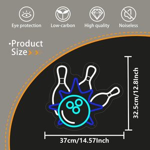 Bowling Letreros Neon LED indoor hanging ambient light shop <b>sign</b> wall decoration light entrance indicator light luminous <b>sign</b> - Product Image 4