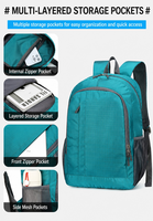 Sac à dos pliable avec logo personnalisé, vente en gros, cadeau d'entreprise, résistant à l'eau, Ripstop, pliable, voyage, randonnée, extérieur, multi-poches
