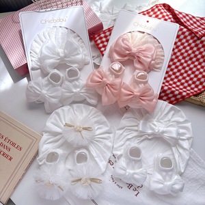 Set di due pezzi <span class=keywords><strong>per</strong></span> <span class=keywords><strong>neonata</strong></span> e bambina carino stile straniero indiano copricapo cappello e calze a rete <span class=keywords><strong>per</strong></span> la primavera estate gruppo di età bambini - Product Image 1