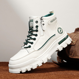 Chaussures pour hommes, confortables et douces, surface en cuir, nouvelles bottes de sport et de loisirs respirantes, antidérapantes et résistantes à l'usure - Product Image 4
