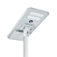 Lampadaire solaire à large couverture IP66 190lm/w, éclairage routier LED extérieur à grande portée avec alimentation par batterie DC
