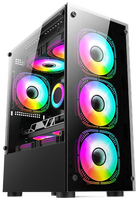 Boîtier d'ordinateur Micro-ATX DIY en alliage d'aluminium et acrylique, noir, format tour moyenne, avec fenêtre latérale, pour PC de jeu, modèle Seaview Room