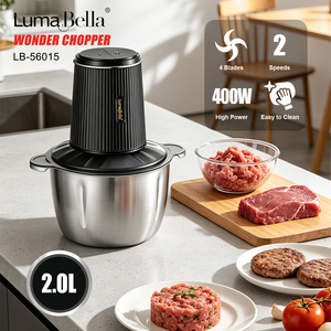 LUMABELLA Grosir Penggiling Daging Rumah Tangga 2.0L Pembuat Makanan Bayi Mixer Makanan Elektrik 56015 - Product Image 1