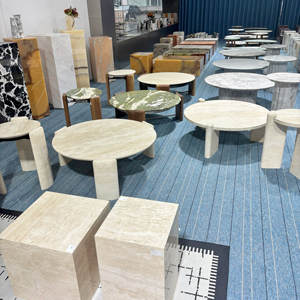 Lüks Oturma Odası Özel Modern Sehpa Tabanı Yan Sehpa Üstü için Toptan Premium İtalyan Siyah Beyaz Mermer Plakalar - Product Image 3