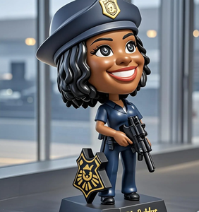 Statuetta Personalizzata Esclusiva di Poliziotto con Testa Oscillante, Design a Molla, Artigianato in Resina Fatto a Mano, Decorazione per Ufficio - Product Image 6