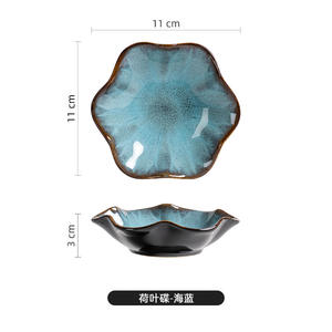 Grosir keramik kecil makanan ringan piring celup kreatif bunga dan pola tanaman untuk Pesta Hotel restoran dan rumah - Product Image 6