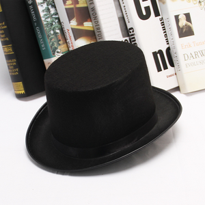 Sombrero de mago negro para actuaciones en escenario, accesorios mágicos transpirables unisex para adultos, protección solar - Product Image 1