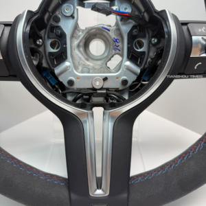 Volante deportivo estilo CS completo Alcantara <span class=keywords><strong>M</strong></span> compatible con <span class=keywords><strong>BMW</strong></span> M3 M4 M5 M6 X6 X7 <span class=keywords><strong>X8</strong></span> F01 F06 F10 F11 F15 F20 F22 F30 F32 - Product Image 2