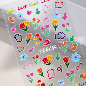 Bán Buôn Đầy Màu Sắc Graffiti Hoa Móng Tay Nghệ Thuật 3D Tự Làm Phim Hoạt Hình Móng Tay Dễ Thương Một Tấm Tùy Chỉnh Dán Cho Trang Trí - Product Image 3